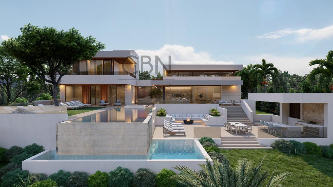 Proyecto aprobado de casa moderna en venta en Nueva Andalucia, Marbella. 
